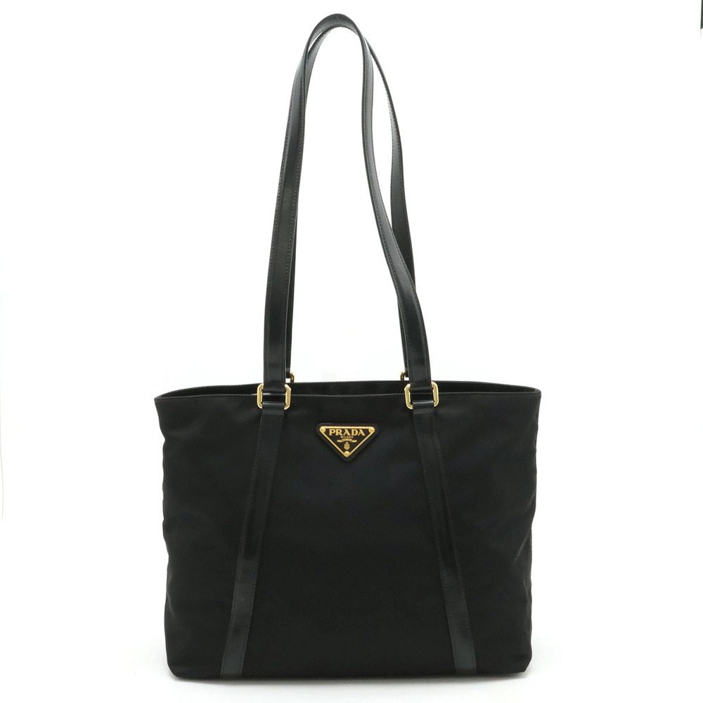 Prada Tote Tessuto Saffiano Bag Shoulder Hobo Leather NERO Black